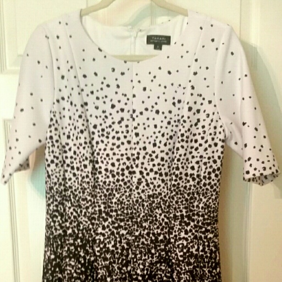 NWOT TAHARI Ombre skuba dress long sleeves - Picture 2 of 5